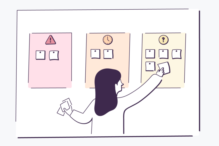 a graph showing a person prioritizing work on the board
