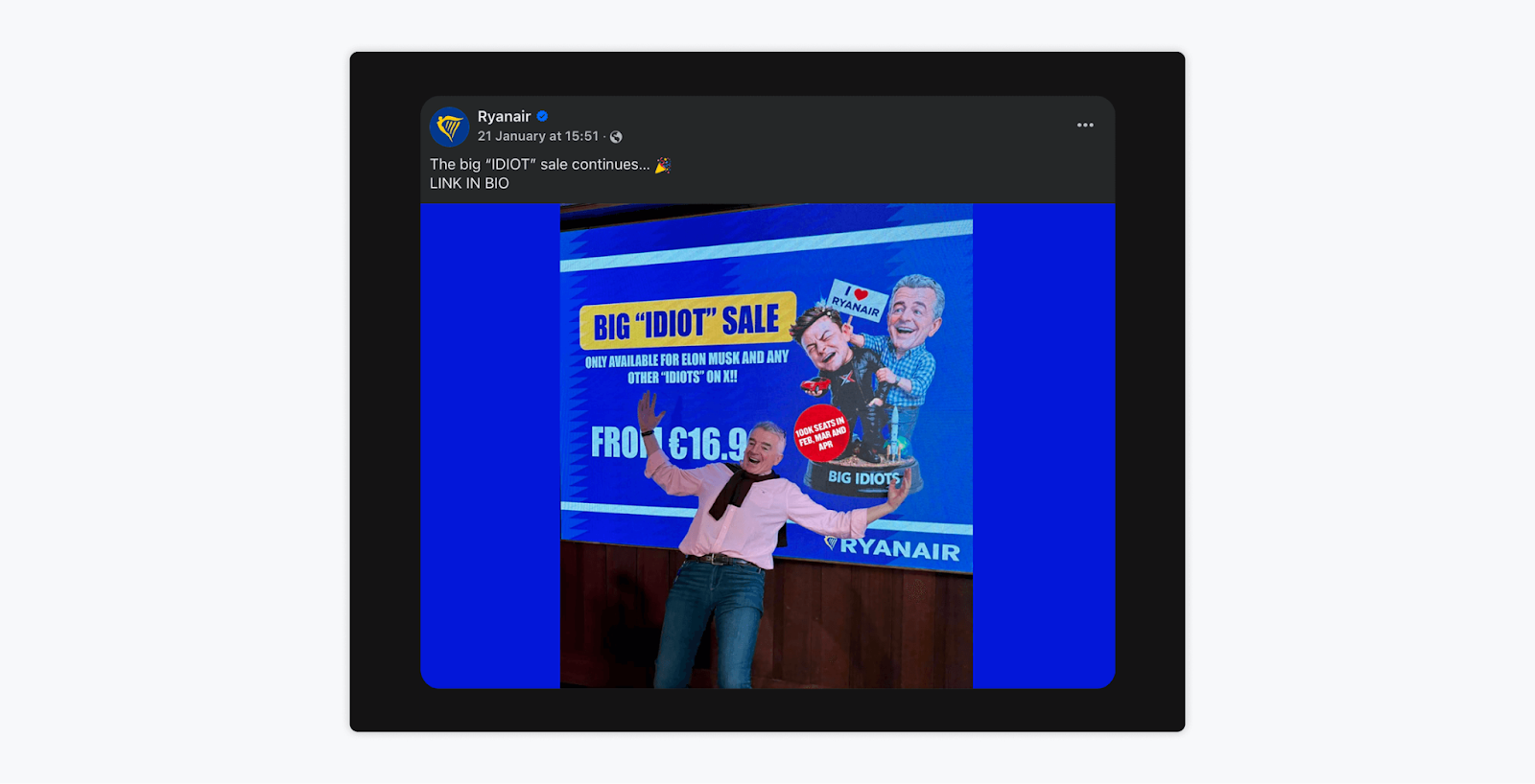 Ryanair big idiot sale