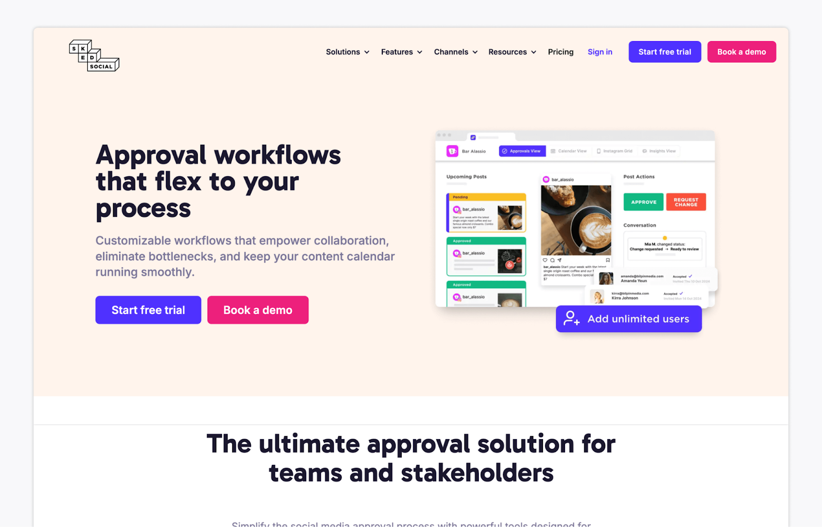 Sked Social home page