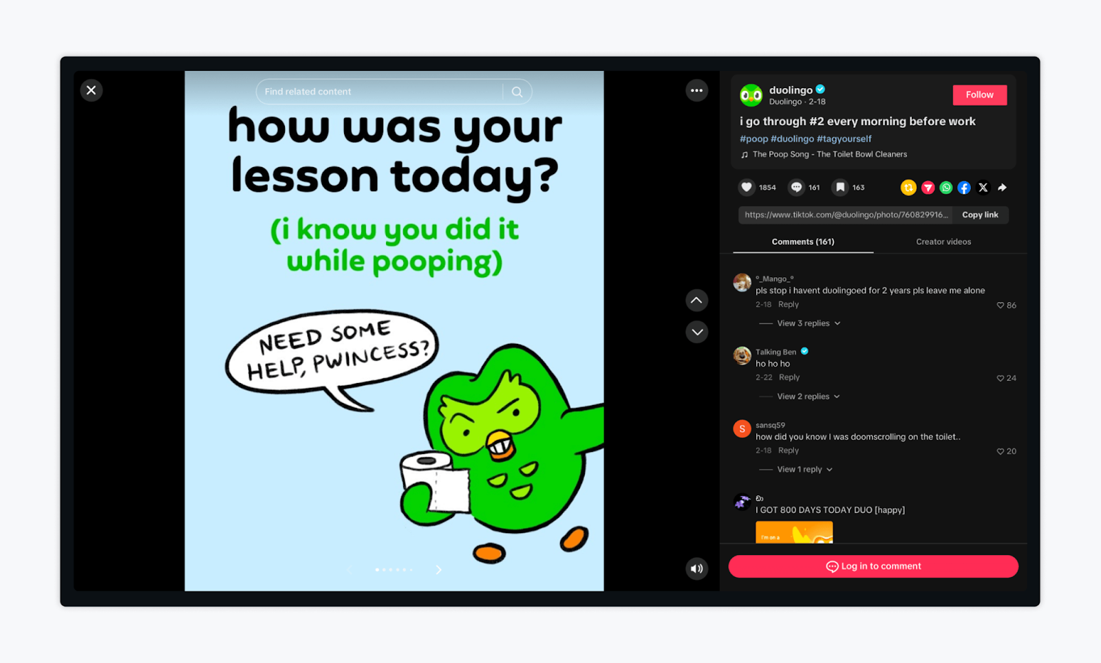 duolingo tiktok strategy