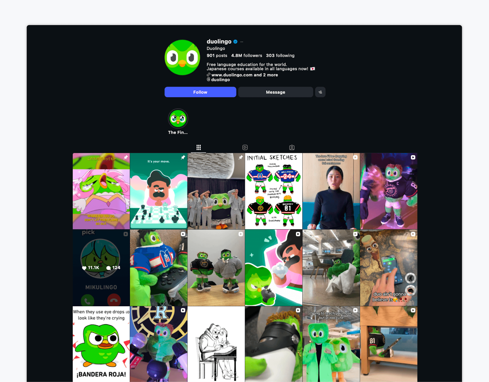 duolingo instagram strategy