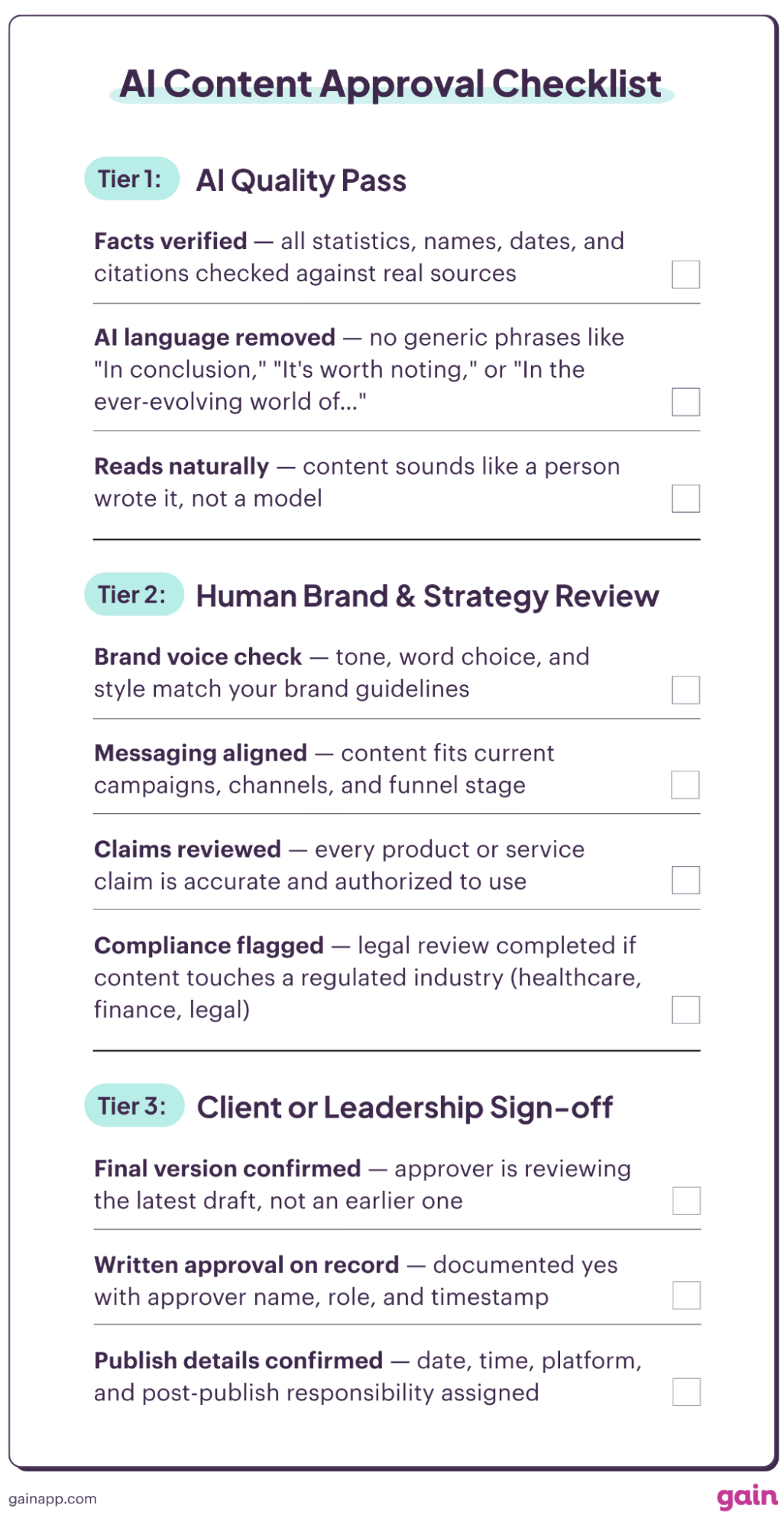 ai content approval checklist