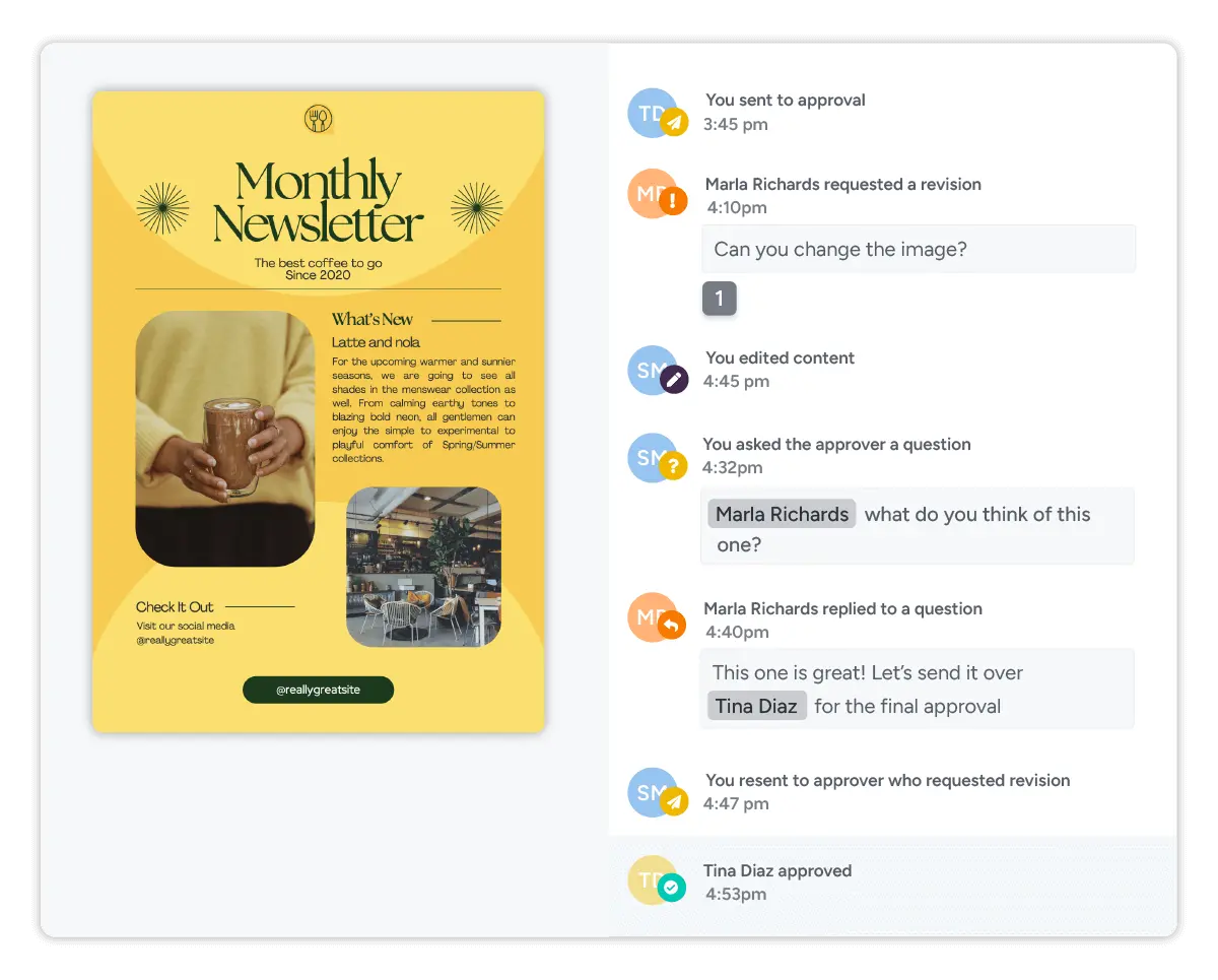 newsletter approval workflow
